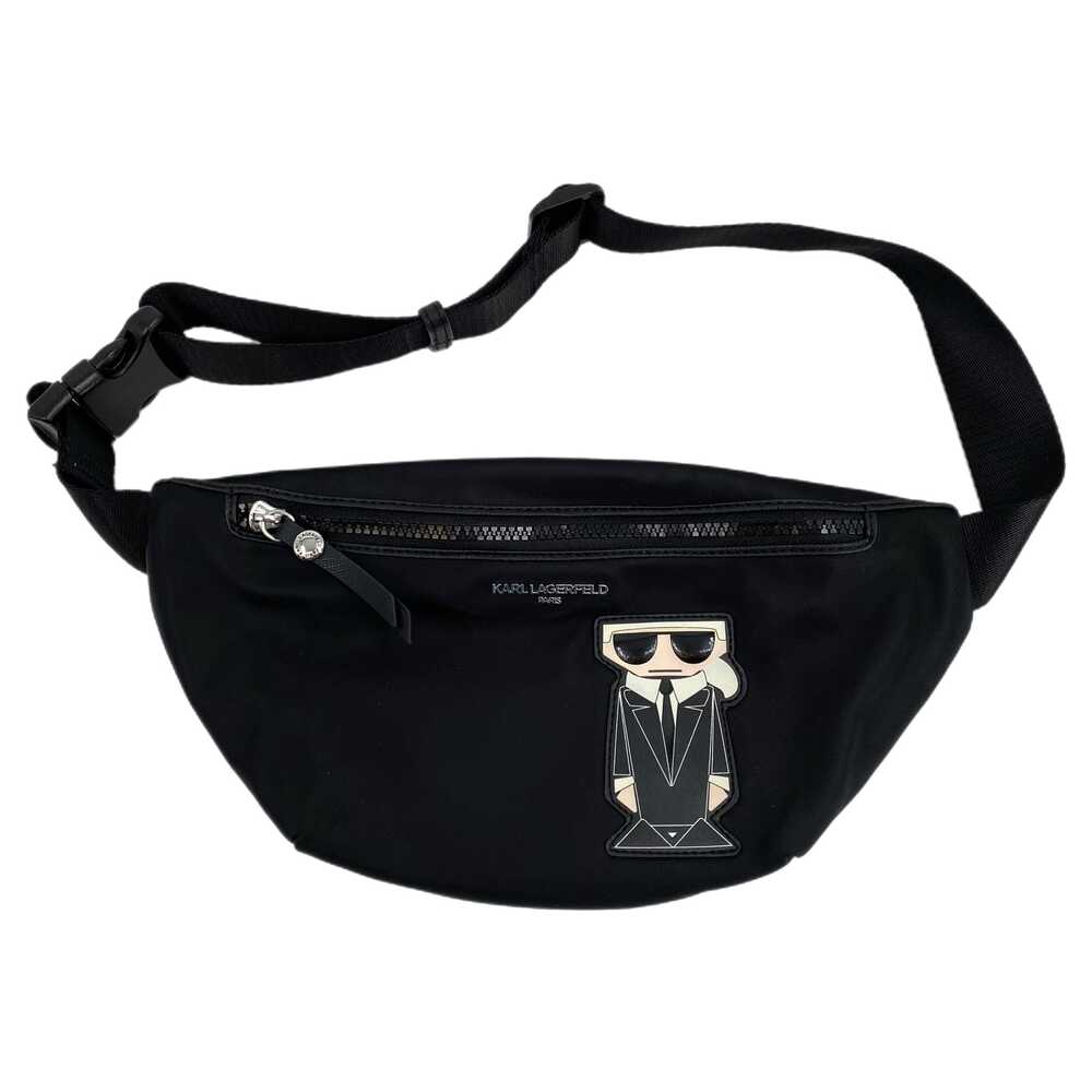 Karl Lagerfeld Black Adjustable Strap Fanny Pack | Small Size